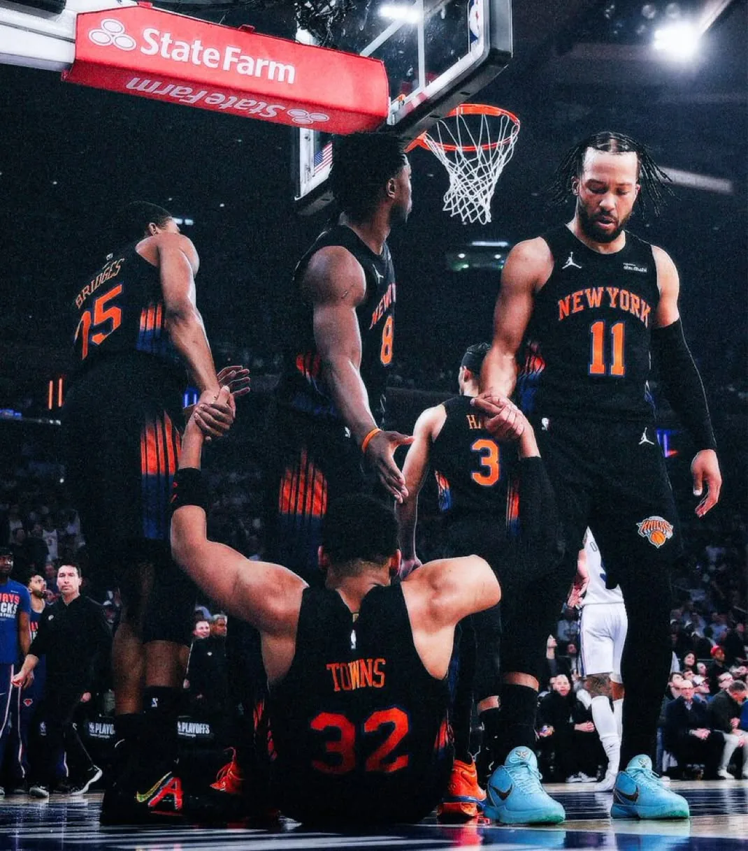 Under the rim at Madison Square Garden as the ball drops through.